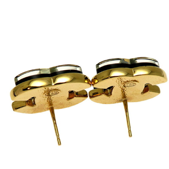 CHANEL Authentic Gold Logo Earrings - Picture 6 of 8